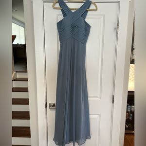 Bill Levcoff bridesmaid dress in slate